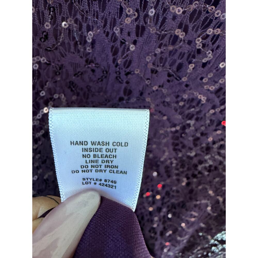 Roz & Ali Purple Sequin Dress Size 8 Elegant Cocktail Party Wedding Guest - Picture 8 of 9